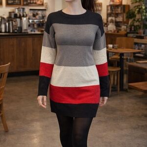 Blue Rain Long Sleeve Striped Sweater Dress